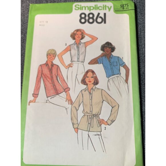 Simplicity Misses Shirt Sewing Pattern sz 12 8861 - uncut - Picture 1 of 3